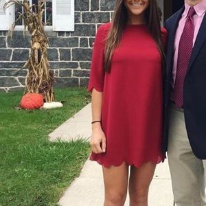 Scalloped Shift Dress